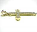 10k yellow gold cz large cross pendant 