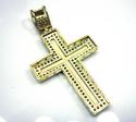 10k yellow gold two tone jesus cross pendant cz