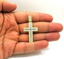 10k yellow gold two tone jesus cross pendant cz