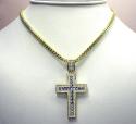 10k yellow gold two tone jesus cross pendant cz