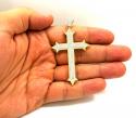 10k yellow gold cz diamond cross pendant