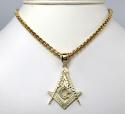 10k yellow gold free mason medium size pendant