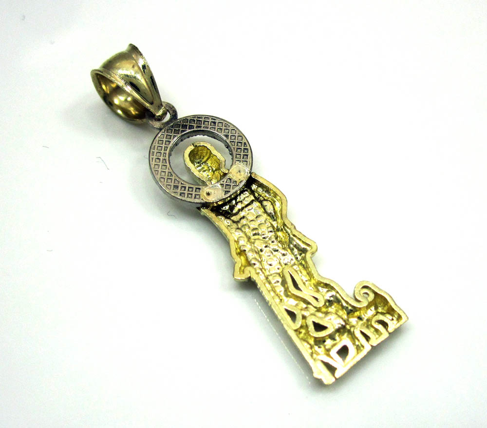 10k yellow gold saint lazarus of bethany pendant - Image 3
