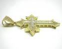 10k yellow gold two tone cross pendant