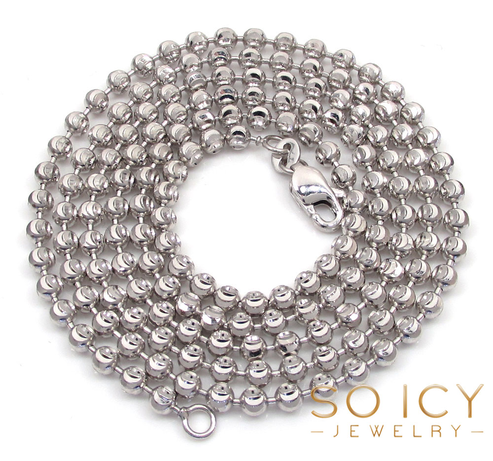 White gold moon cut chain Clearance