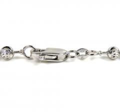 10k white gold moon cut bead link chain 20-30 inch 4mm