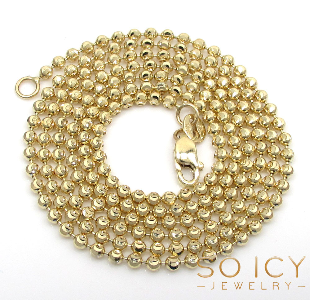 Stamped 10K Solid Gold Yellow Moon Cut Chain 26" 2mm wide 7.2 Grams *Solid* 