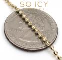 10k yellow or white gold moon cut bead link chain 18-26 inch 2mm