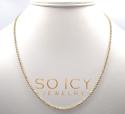10k yellow or white gold moon cut bead link chain 18-26 inch 2mm