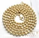 10k yellow gold moon cut bead link chain 18-26 inch 3mm