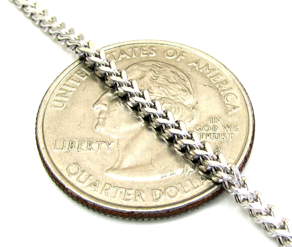 10k white gold franco box chain 18-26 inch 2mm
