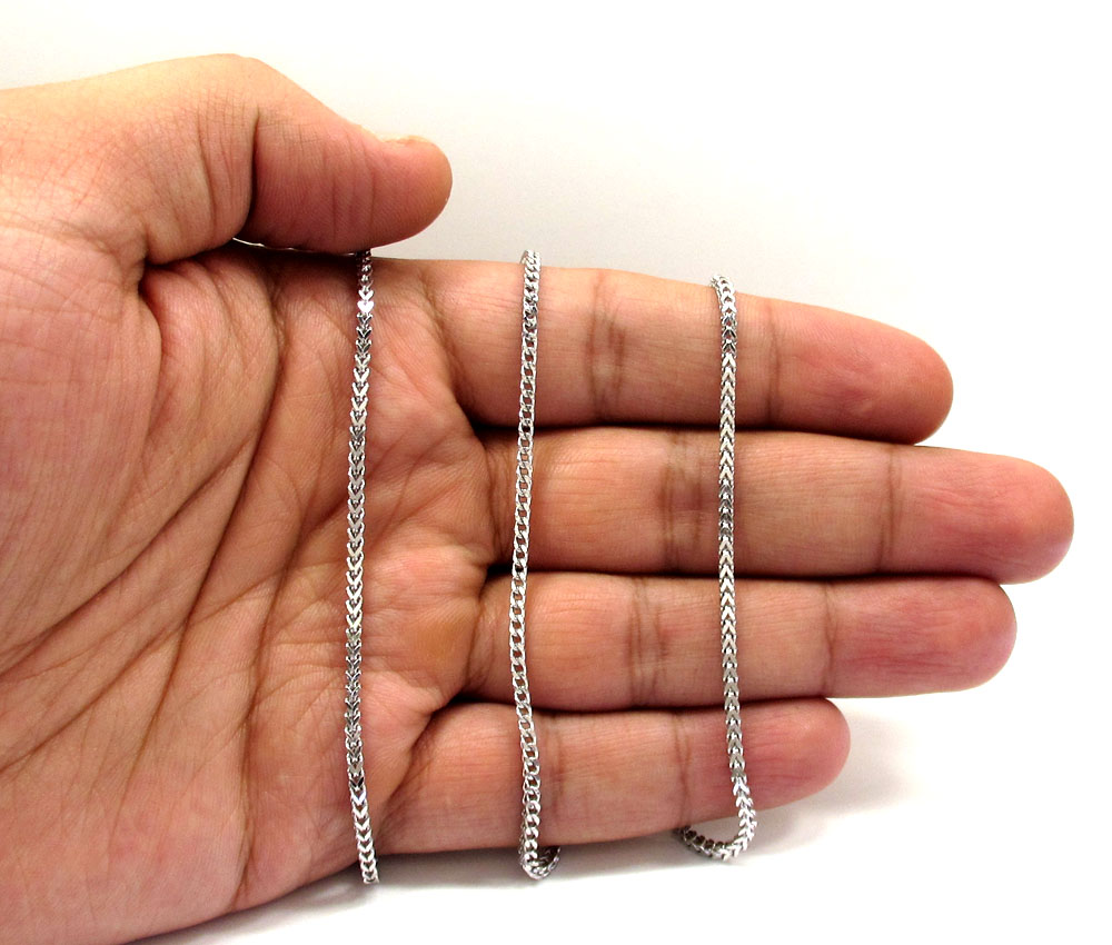 10k white gold franco box chain 18-26 inch 2mm