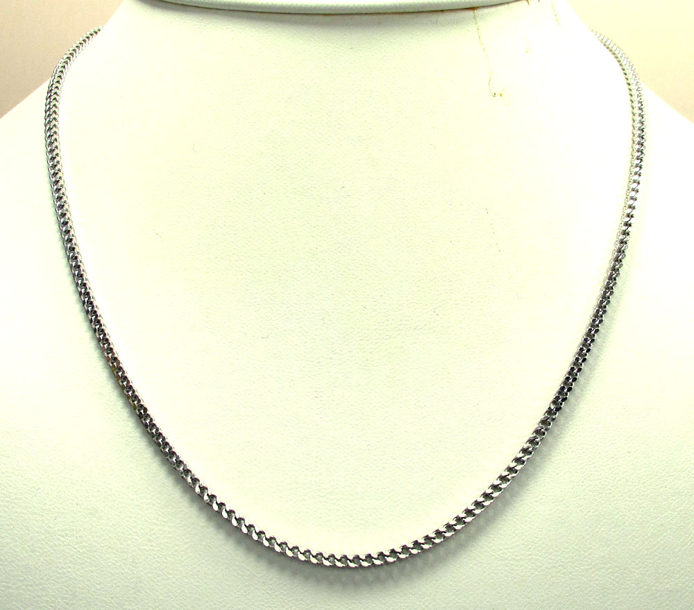 10k white gold franco box chain 18-26 inch 2mm