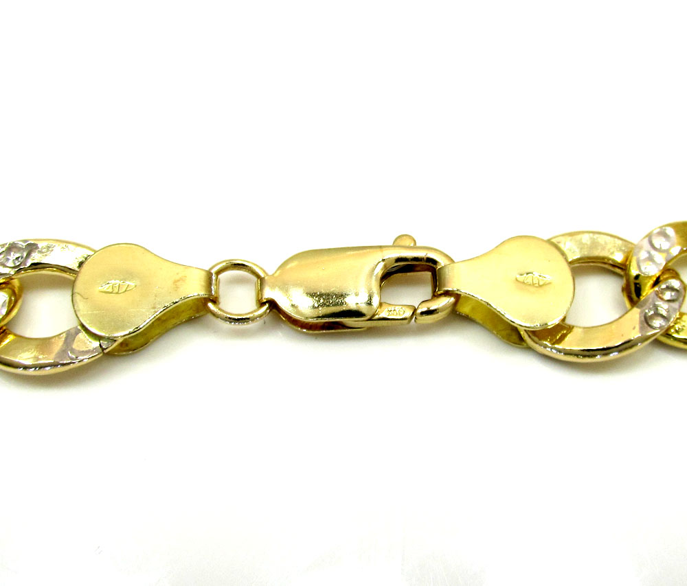 10k yellow gold thick diamond cut cuban chain 24-26 inch 9.5mm