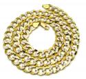 10k yellow gold thick diamond cut cuban chain 24-26 inch 9.5mm