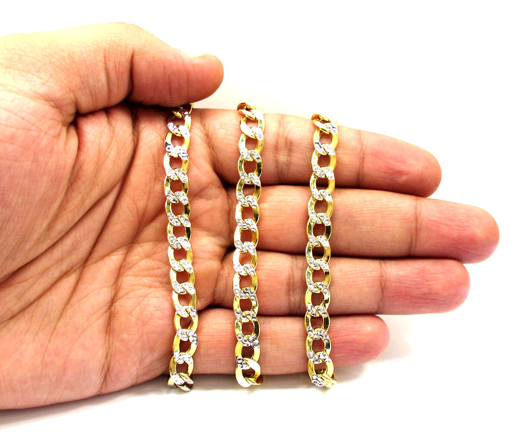 10k yellow gold thick diamond cut cuban chain 22-24 inch 7.6mm - Image 5