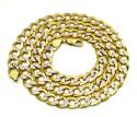 10k yellow gold thick diamond cut cuban chain 22-24 inch 7.6mm