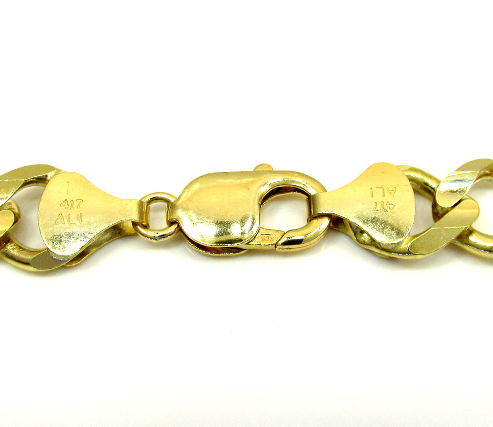 10k yellow gold thick solid figaro chain 28 inch 12.2mm - Image 4