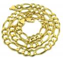 10k yellow gold thick solid figaro chain 28 inch 12.2mm