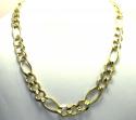 10k yellow gold thick solid figaro chain 28 inch 12.2mm