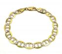 10k yellow gold thick diamond cut mariner bracelet 9 inch 9.2mm