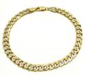 10k yellow gold diamond cut cuban bracelet 8 inch 6.3mm