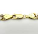 10k yellow gold diamond cut cuban bracelet 8 inch 6.3mm