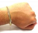 10k yellow gold diamond cut cuban bracelet 8 inch 6.3mm