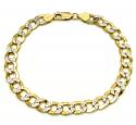 10k yellow gold diamond cut cuban bracelet 8.5 inch 7.6mm
