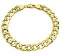 10k yellow gold diamond cut cuban bracelet 8.50