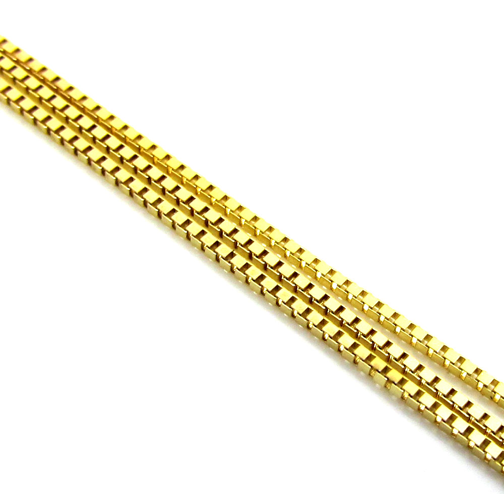 10k yellow gold skinny box link chain 16-20 inch 0.5mm - Image 2