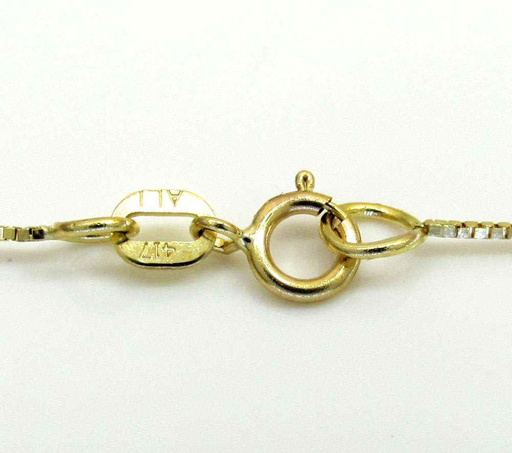 10k yellow gold skinny box link chain 16-20 inch 0.5mm - Image 4