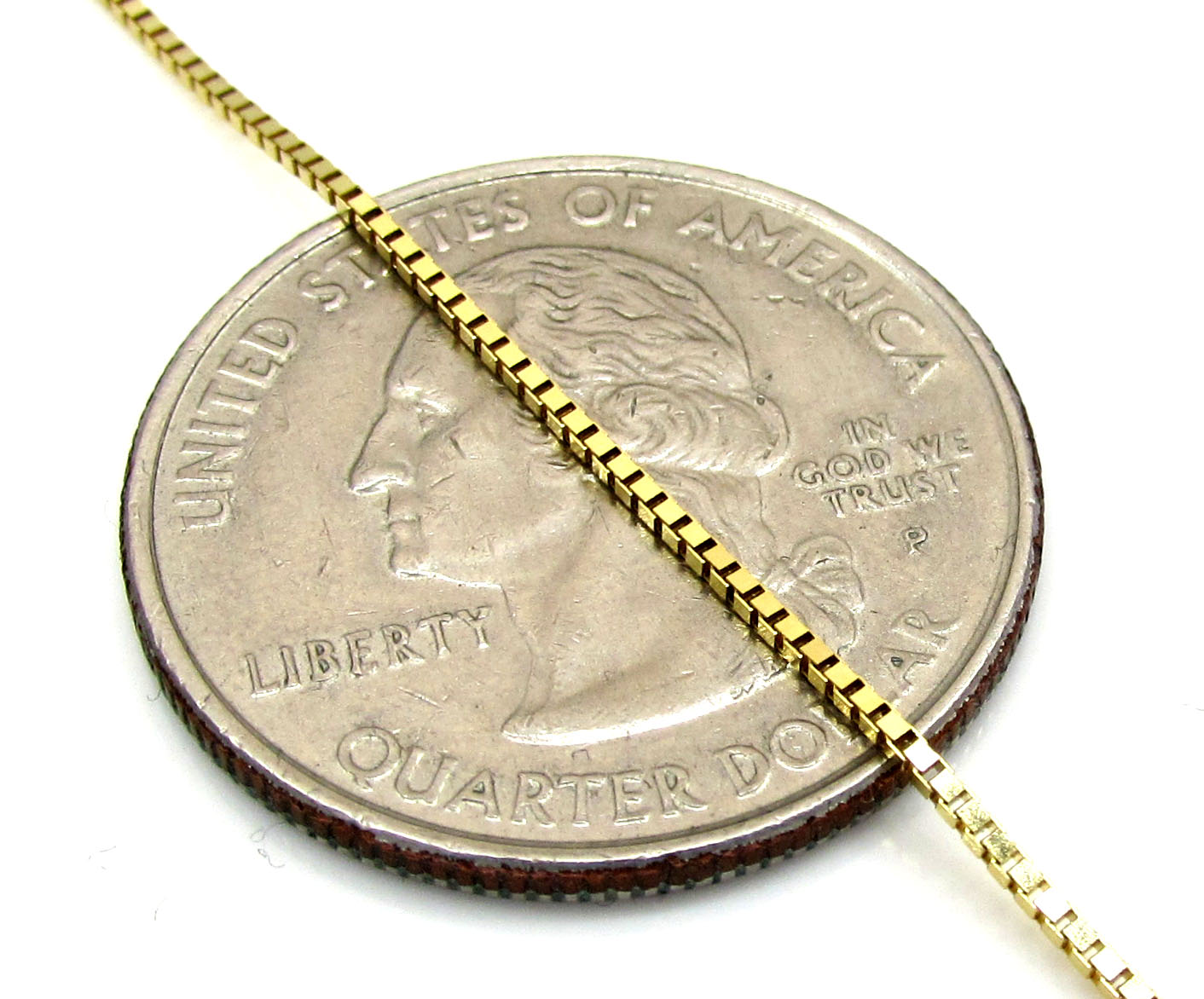 10k yellow gold skinny box link chain 16-24 inch 1.0mm