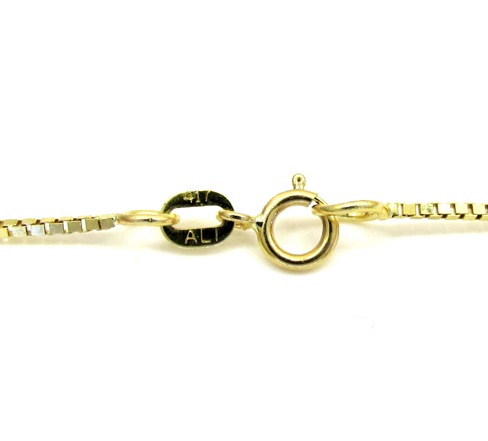 10k yellow gold skinny box link chain 16-24 inch 1.0mm