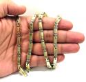 10k yellow and white gold fancy box bullet chain 30 inch 5.5mm