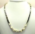 10k yellow and white gold fancy box bullet chain 30 inch 5.5mm