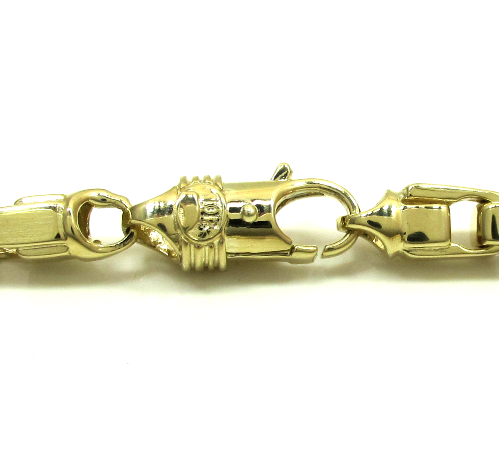 10k yellow gold fancy box bullet chain 30 inch 6mm