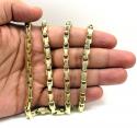 10k yellow gold fancy box bullet chain 30 inch 6mm