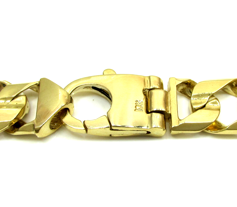 10k yellow gold thick cuban chain 30 inch 13.5mm - Image 4