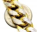 10k yellow gold one sided diamond cut cuban chain 28 inch 13.20mm 