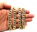 10k yellow gold one sided diamond cut cuban chain 28 inch 13.20mm 