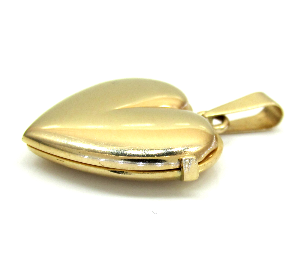 14k yellow gold picture heart locket pendant - Image 4