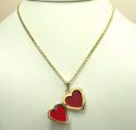 14k yellow gold picture heart locket pendant 