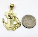 10k yellow gold jesus carrying cross medium pendant