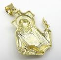 10k yellow gold jesus carrying cross medium pendant