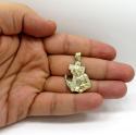 10k yellow gold jesus carrying cross medium pendant