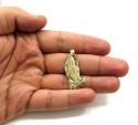 10k mini yellow gold praying hands pendant