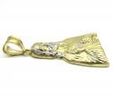 Mens 10k two tone jesus heart pendant