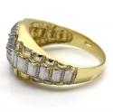 14k two tone small cz presidential ring 0.45ct