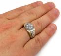 14k two tone small cz presidential ring 0.45ct